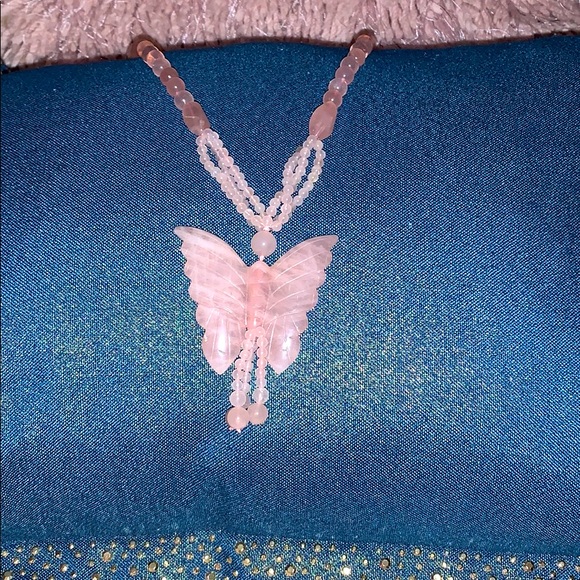 Jewelry - Rose Quartz butterfly necklace 🦋